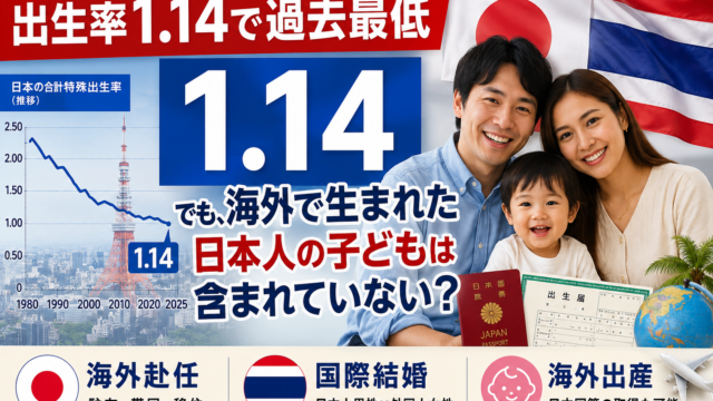 出生率1.14で過去最低。でも「海外で生まれた日本人の子ども」は統計に入っていない? birthrate-overseas-born-japanese